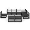 vidaXL 9-tlg. Garten-Lounge-Set Schwarz Massivholz Kiefer