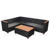vidaXL 4-tlg. Garten-Lounge-Set mit Auflagen Poly Rattan Schwarz