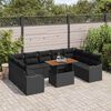 vidaXL Garten-Sofa-Set mit Speicher 10 pcs Schwarz Poly Rattan