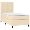 vidaXL Boxspringbett mit Matratze Creme 90x200 cm Stoff
