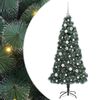 vidaXL K&uuml;nstlicher vorbeleuchteter Weihnachtsbaum mit Kugelset Gr&uuml;n
