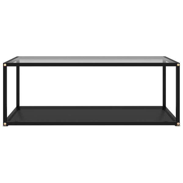 vidaXL Couchtisch Transparent und Schwarz 100x50x35 cm Hartglas