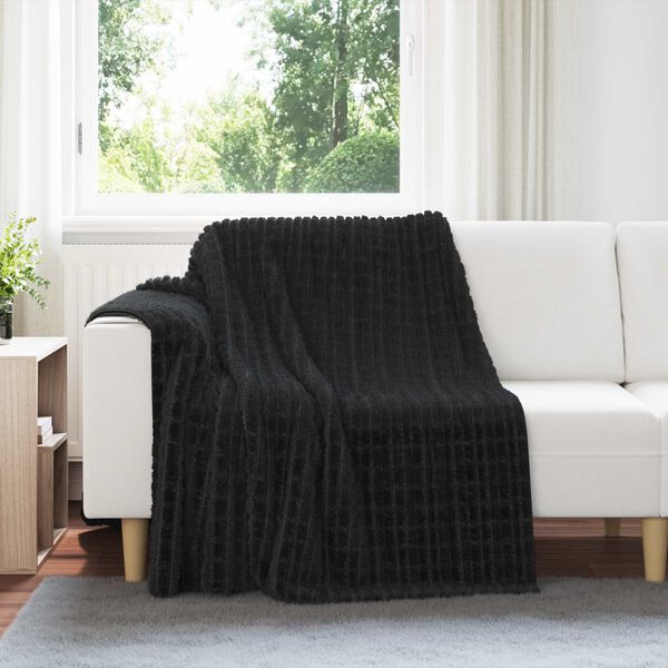 vidaXL Wohndecken 6 pcs Schwarz 200 x 150 cm Fleece