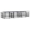 vidaXL Outdoor-Hundezwinger mit Dach Stahl 11,26 m&sup2;