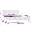 vidaXL Bettgestell ohne Matratze Weiß Kunstleder 135x190 cm