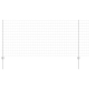 vidaXL Zaun mit Pfosten Silber