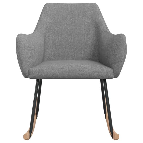 vidaXL Schaukelstuhl Hellgrau Stoff