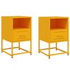 vidaXL Nachttische 2 Stk. Senfgelb 36x39x60,5 cm Stahl