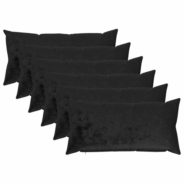 vidaXL Kissenbezug 6 pcs HEERLEN Schwarz 40 x 80 cm Flanell