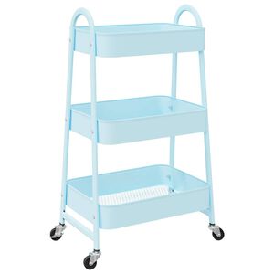vidaXL Aufbewahrungswagen 3 Etagen Blau 42x41,5x77 cm Stahl