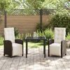 vidaXL Garten Essgruppe mit Kissen 3 pcs Braun Poly-Rattan