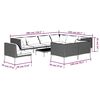 vidaXL 10-tlg. Garten-Lounge-Set mit Kissen Poly Rattan Dunkelgrau