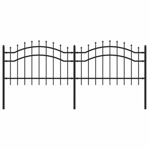 vidaXL Gartenzaun Woerden mit Speerspitze Schwarz 240 x 75 cm Stahl