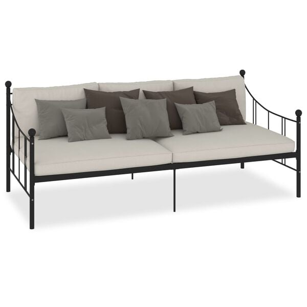 vidaXL Tagesbett-Rahmen Schwarz Metall 90&times;200 cm