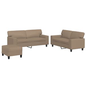 vidaXL 3-tlg. Sofagarnitur Cappuccino-Braun Kunstleder