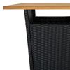 vidaXL 5-tlg. Gartenbar-Set mit Kissen Poly Rattan Schwarz
