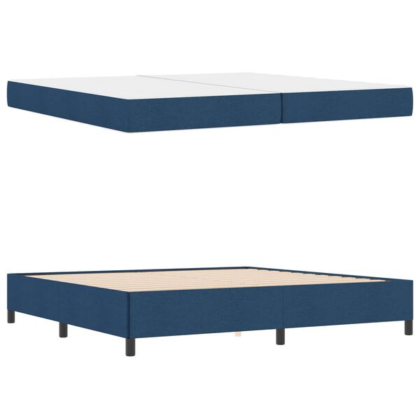 vidaXL Boxspringbett mit Matratze Blau 200 x 200 cm Stoff