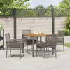 vidaXL Garten Essgruppe 5 pcs Grau Poly-Rattan