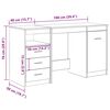 vidaXL Schreibtisch mit Unterschrank Altholz Holzwerkstoff