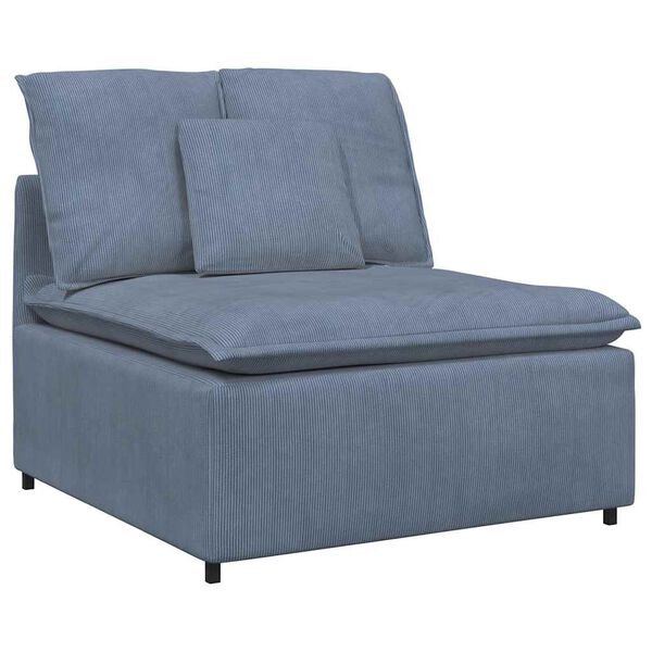 vidaXL Modulares Sofa Mittelmodul mit Kissen Blau 100 cm