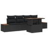 vidaXL Gartensofa-set 5 Stk. Schwarz Poly-Rattan