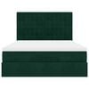 vidaXL Ottoman-Bett mit Matratzen & LEDs Dunkelgr&uuml;n 140x200 cm Samt