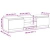 vidaXL TV-Schrank mit LED-Leuchten Betongrau 140x40x36 cm