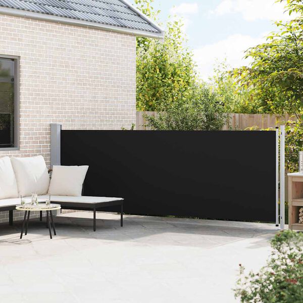 vidaXL Ausziehbare Seitenmarkise 140x600 cm Schwarz