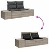 vidaXL Garten-Sofa-Set mit Speicher 7 pcs Hellgrau Poly Rattan