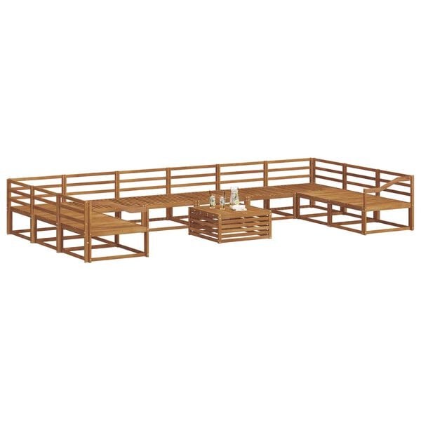 vidaXL Outdoor-Sofagarnitur 11 pcs Natur Massivholz Akazie