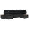 vidaXL Gartensofa-set mit Kissen mit Speicher Schwarz Poly-Rattan