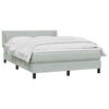 vidaXL Boxspringbett mit Matratze Hellgrau 140x220 cm Samt