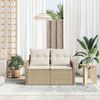 vidaXL Gartensofa mit Kissen Beige 121 x 62 x 69cm Poly-Rattan