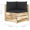 vidaXL Modulares Ecksofa mit Kissen Grün Imprägniertes Holz