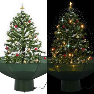vidaXL Schneiender Weihnachtsbaum mit Schirmfu&szlig; Gr&uuml;n 75 cm