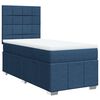 vidaXL Boxspringbett mit Matratze Blau 90x200 cm Stoff