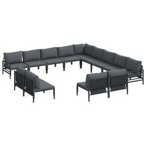 vidaXL Gartensofa-set 13 stk. Schwarz Stahl