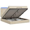 vidaXL Ottoman-Bett mit Matratze und LED Creme 140 x 200 cm Stoff