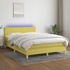 vidaXL Boxspringbett mit Matratze & LED Gr&uuml;n 140x200 cm Stoff