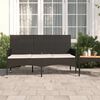 vidaXL Gartenbank 3-Sitzer mit Kissen Schwarz Poly Rattan