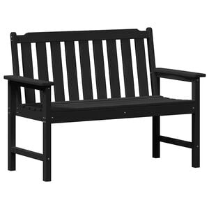 vidaXL Gartenbank Schwarz 120 x 59 x 88 cm HDPE
