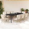 vidaXL 9-tlg. Garten-Essgruppe mit Kissen Beige Poly Rattan