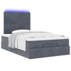 vidaXL Ottoman-Bett mit Matratzen & LEDs Dunkelgrau 120x190 cm Samt