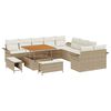 vidaXL Gartensofa-set mit Kissen 13 pcs Beige Poly-Rattan
