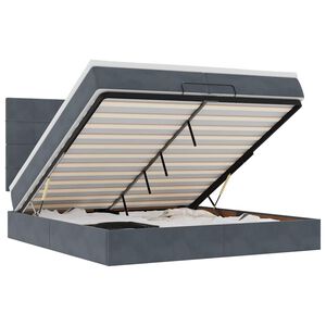 vidaXL Ottoman-Bett mit Matratzen Dunkelgrau 200x200 cm Samt