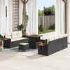 vidaXL Gartensofa-set mit Kissen 10 pcs Schwarz und Creme