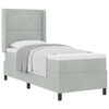vidaXL Boxspringbett mit Matratze Hellgrau 80 x 200 cm Samt