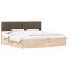 vidaXL Bettgestell mit gepolstertem Kopfteil Taupe 200 x 200 cm