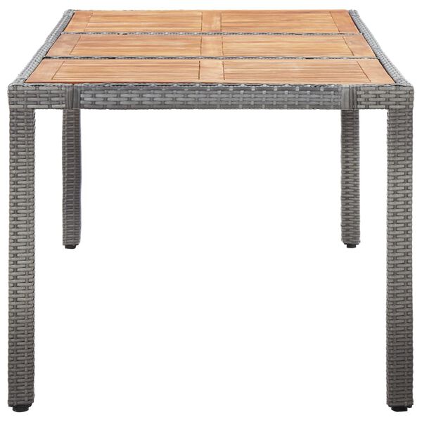 vidaXL 9-tlg. Garten-Essgruppe mit Auflagen Poly Rattan Grau