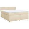 vidaXL Boxspringbett mit Matratze Creme 180x200 cm Stoff